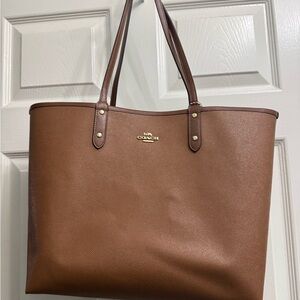 Coach Reversible Signature Brown Leather Tote Bag